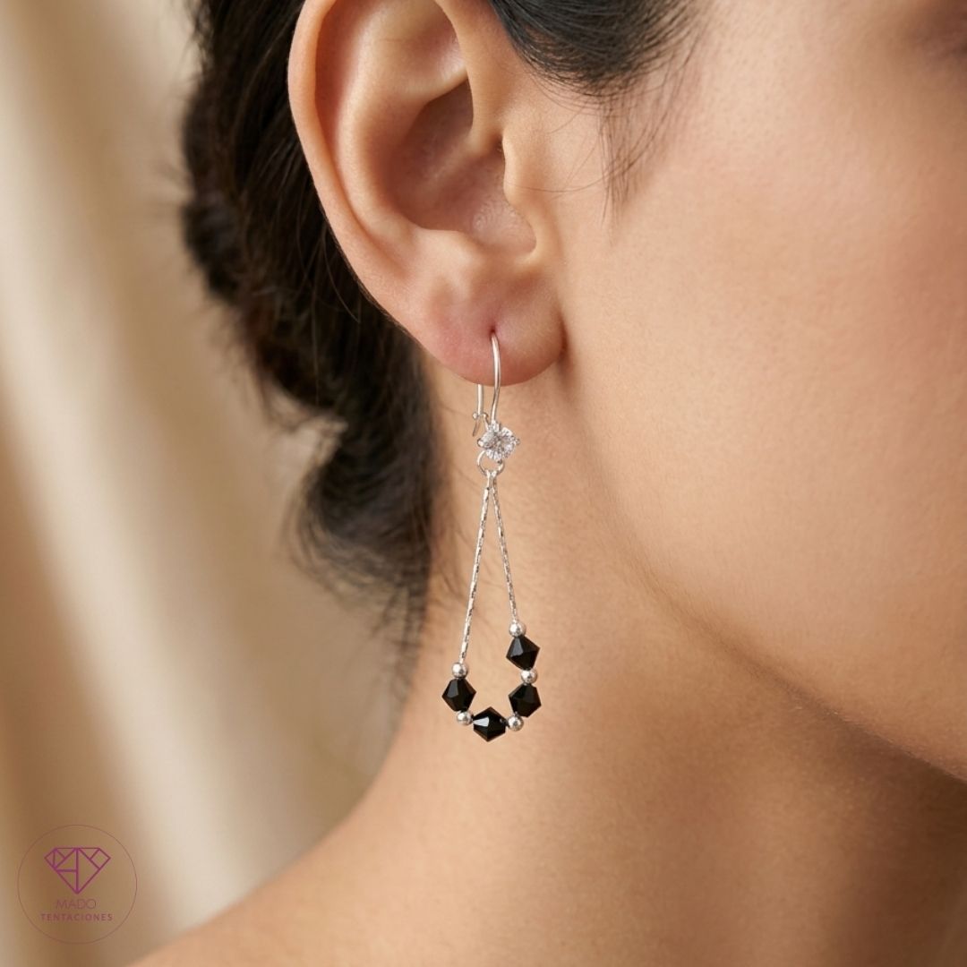 Aretes Gota Cristal Onix