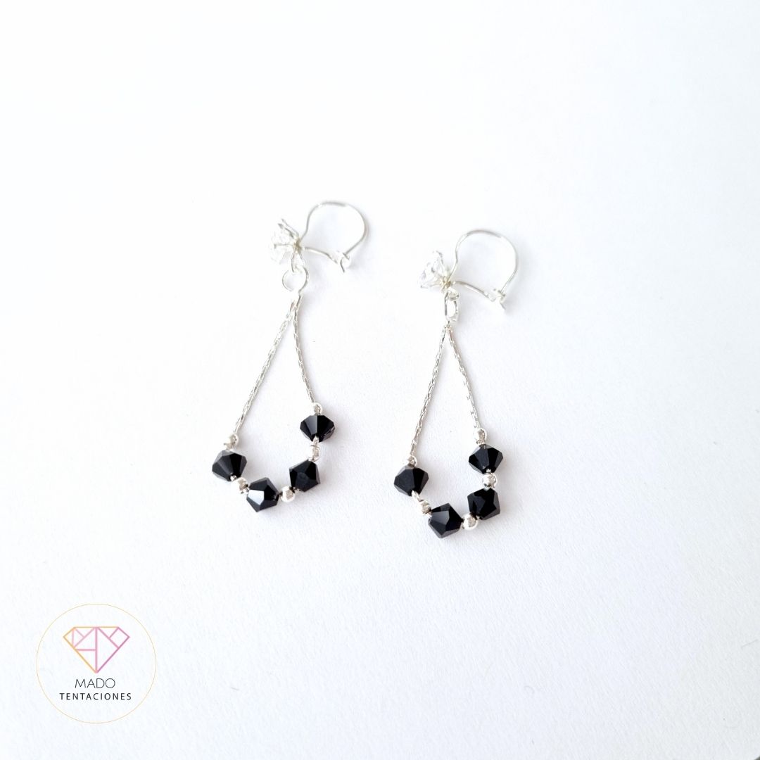 Aretes Gota Cristal Onix