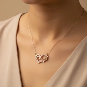 Collar Corazón Floral Brillante