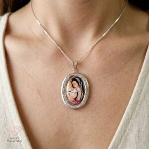 Dije Virgen y Papa Juan Pablo II
