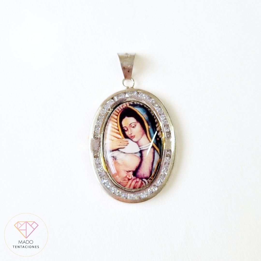 Dije Virgen y Papa Juan Pablo II
