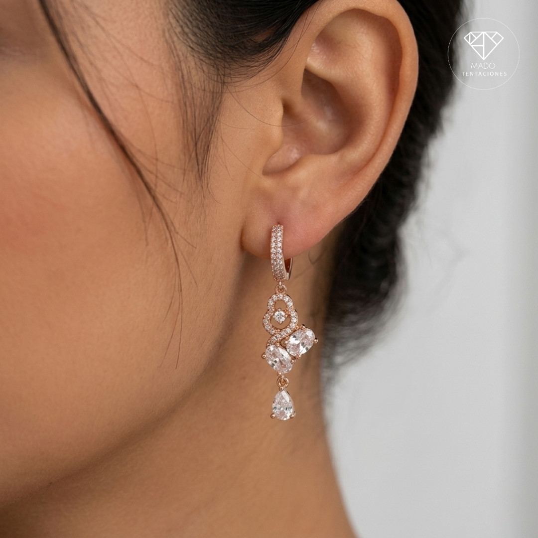 Aretes Colgantes Royale Drop Rose