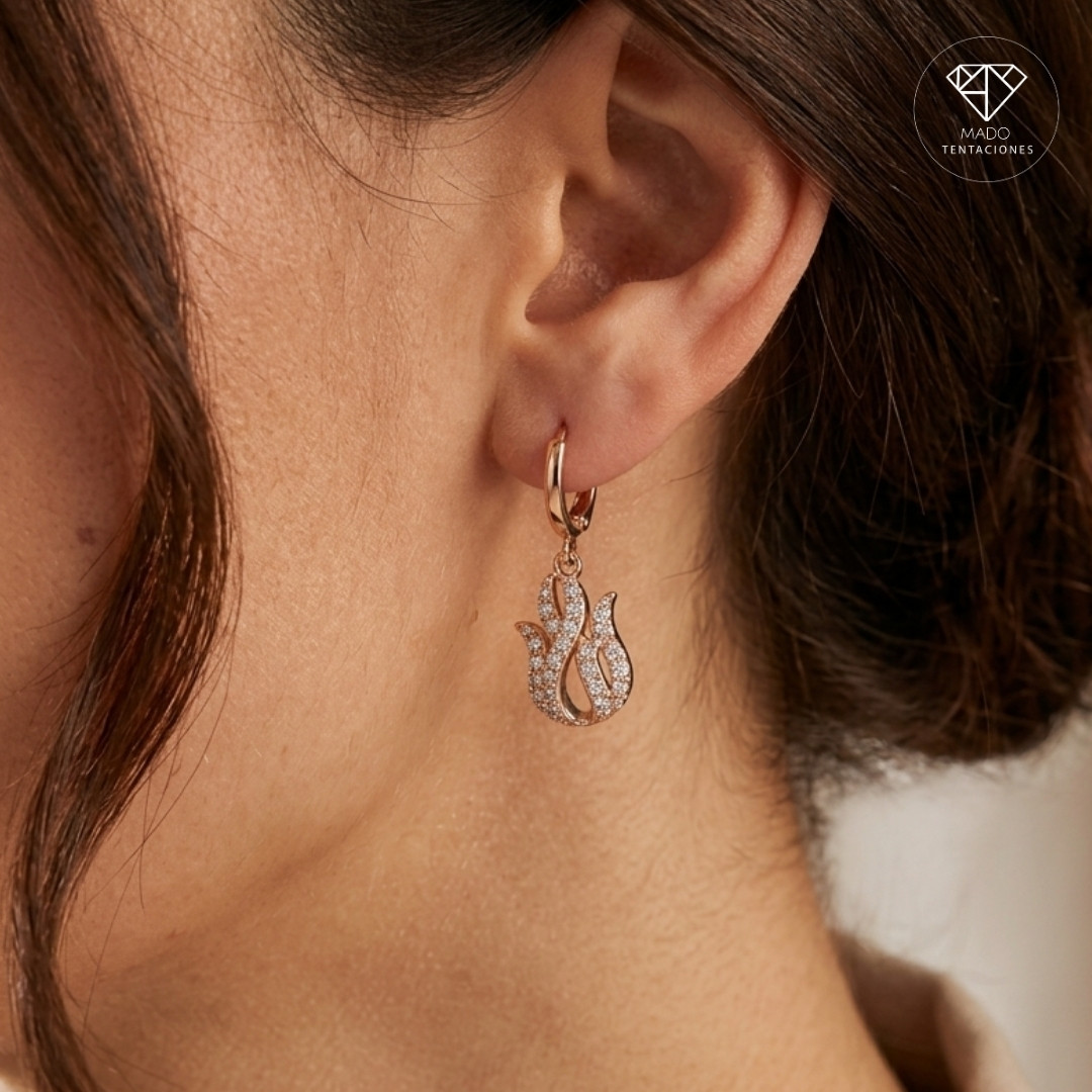 Aretes Colgantes Llama Eterna