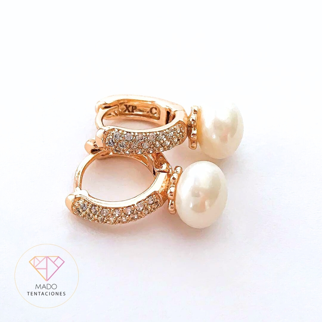 Arracadas Pavé Perla Eterna