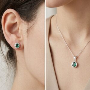 Dúo Osito Esmeralda de Plata