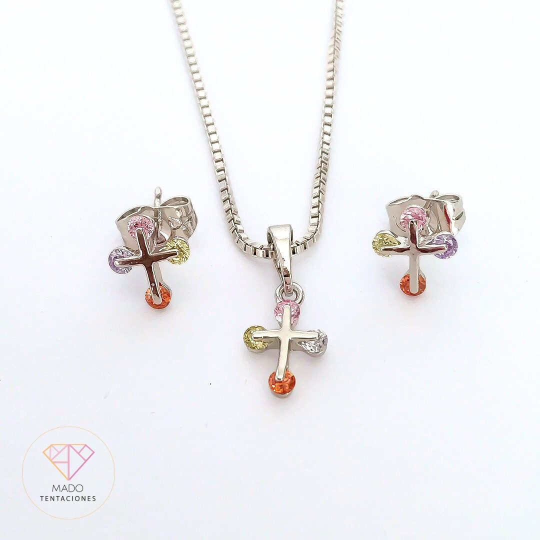 Set Cruz Destellos Multicolor