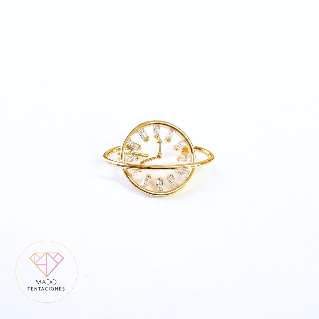Broche Reloj Tiempo Dorado