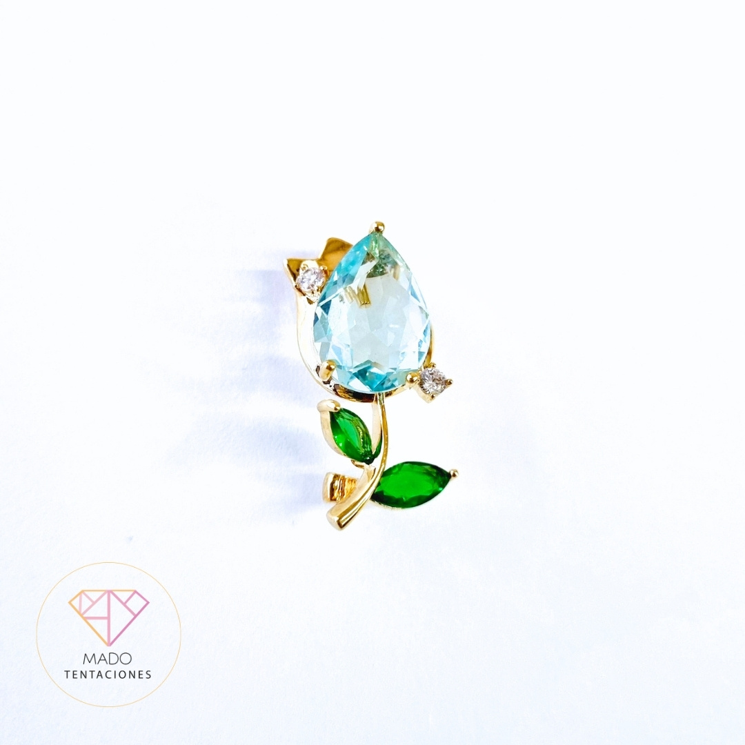 Broche Tulipán Azul Glaciar