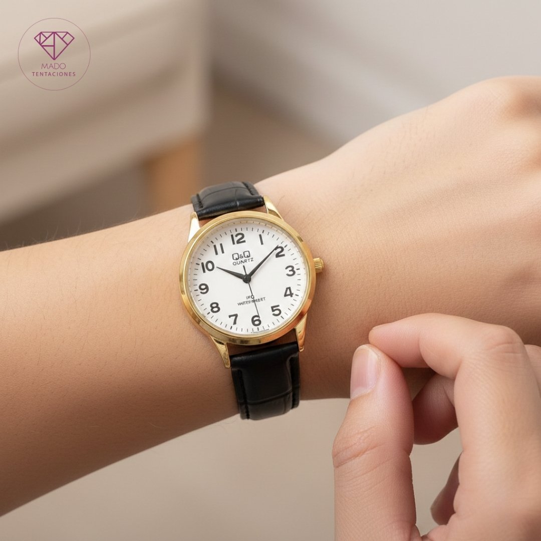 Reloj Q&Q Classic Gold & Leather