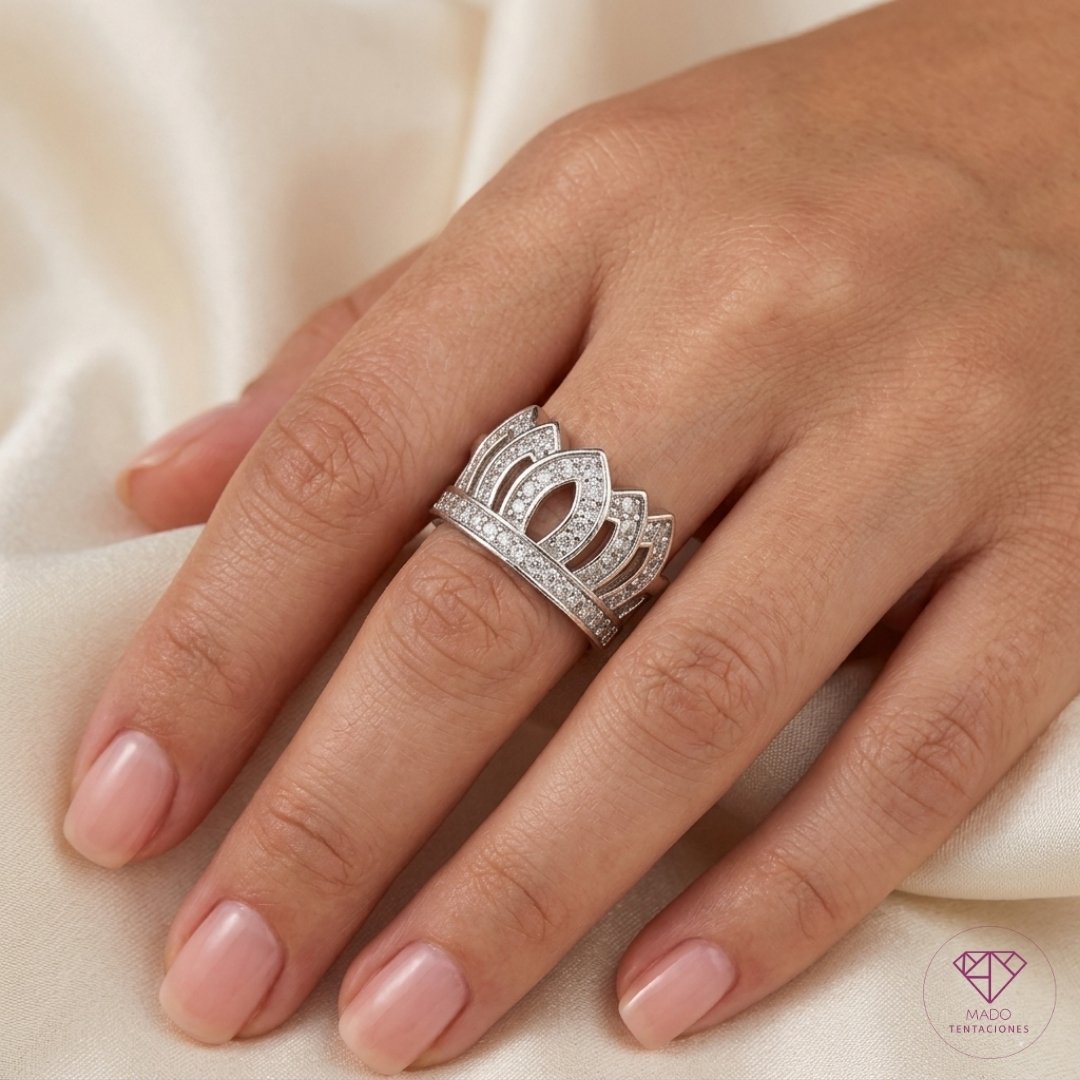 Anillo Corona Blanca #7