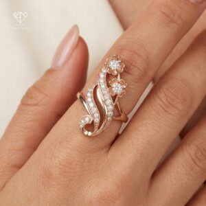 Anillo Onda Trébol Dorado #7