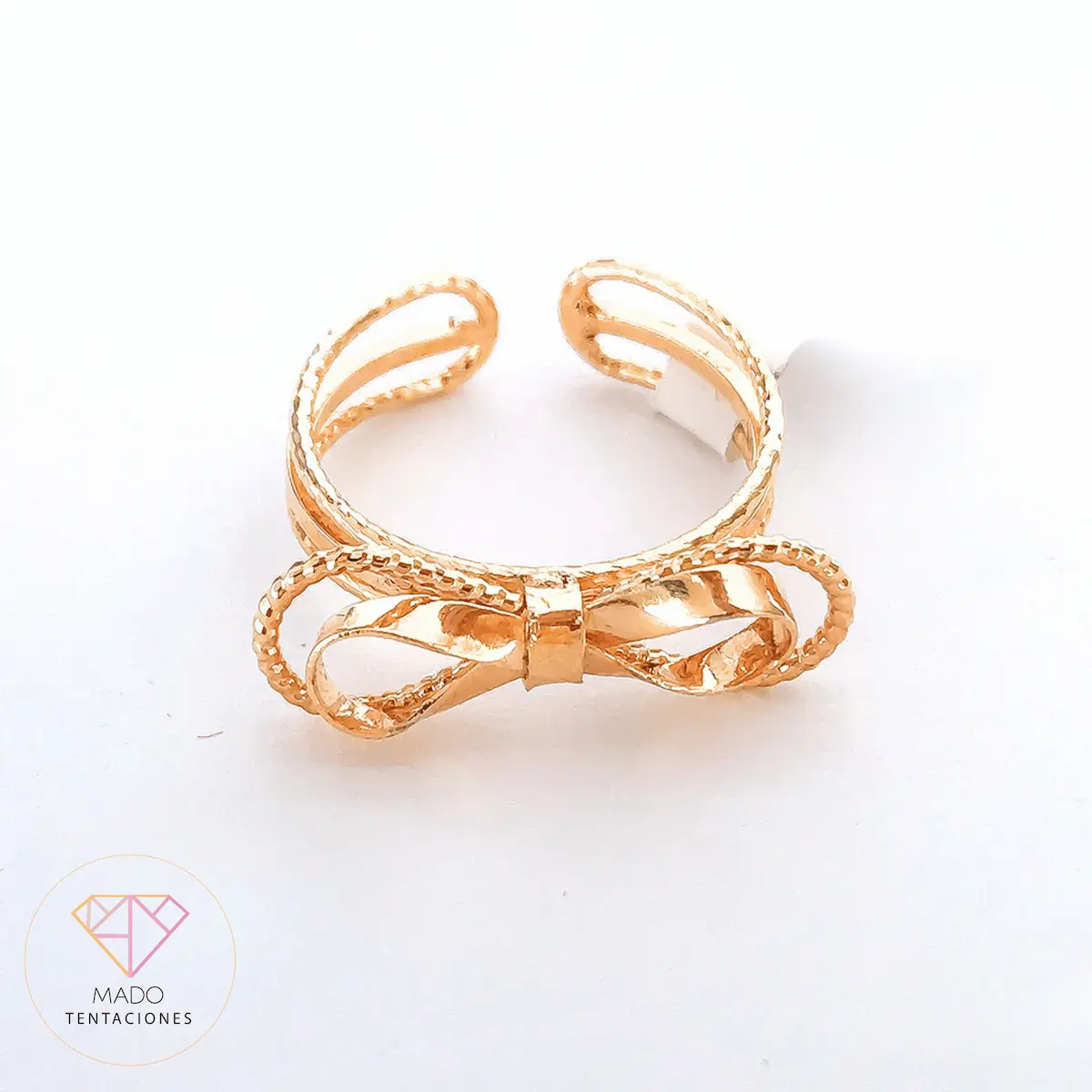 Anillo Moño Dorado #7.5