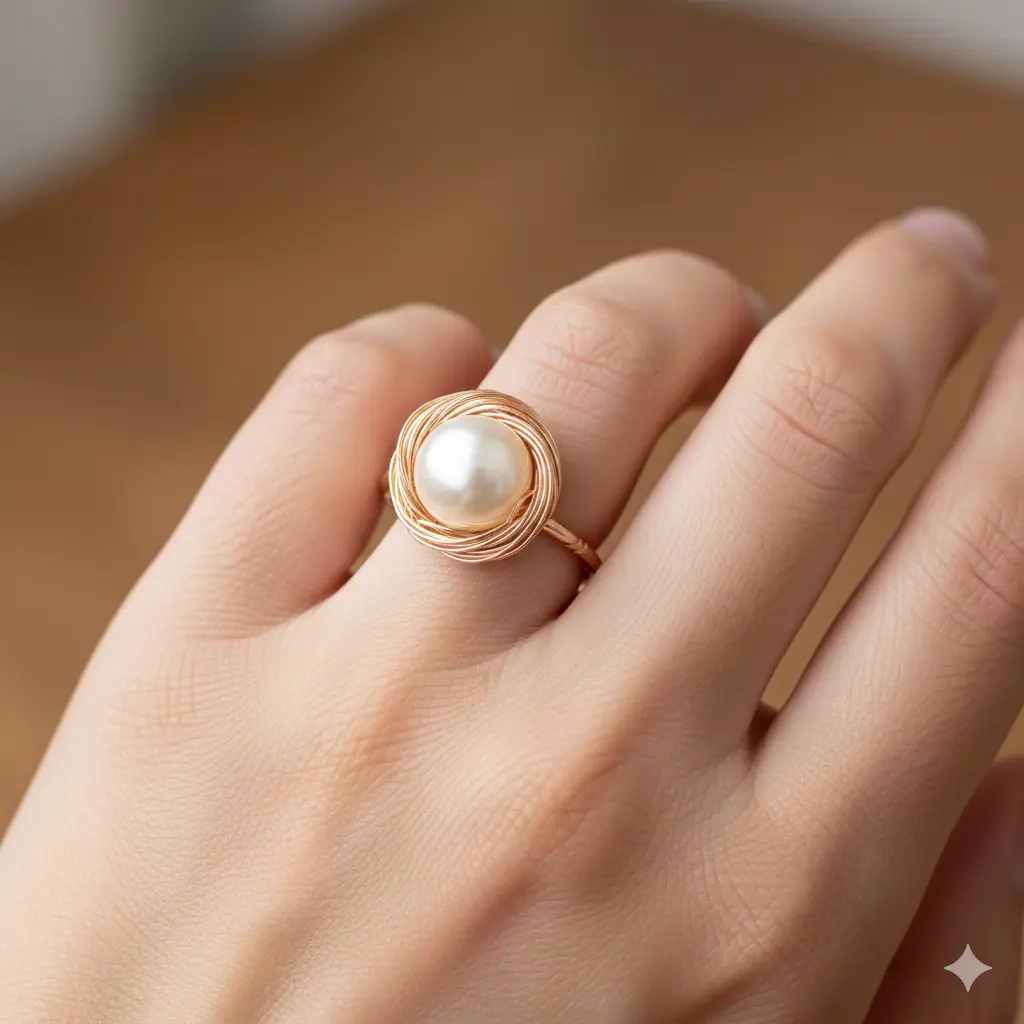 Anillo Nido Perla Elegante