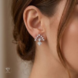 Aretes Floral Blanco