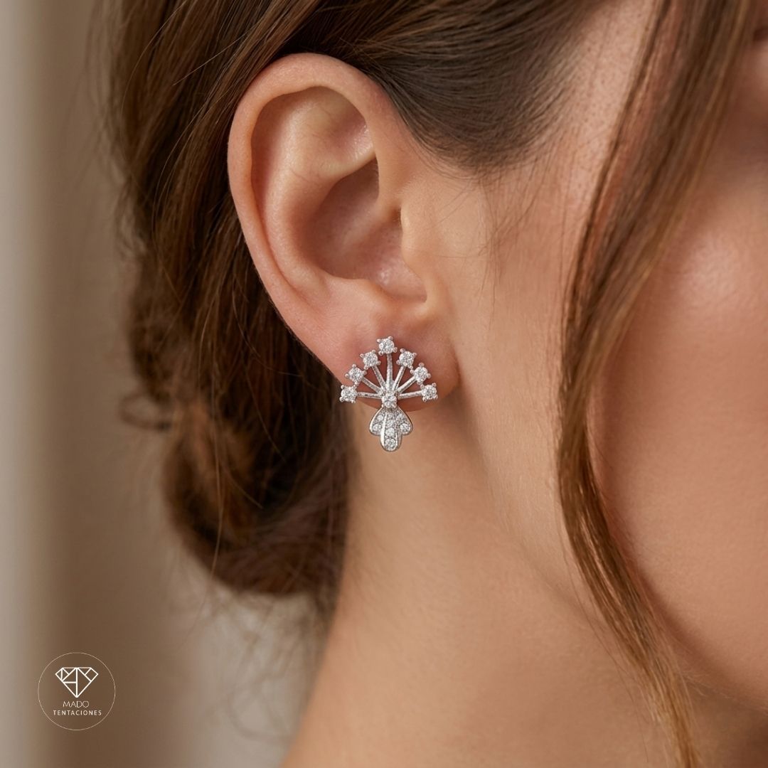 Aretes Floral Blanco