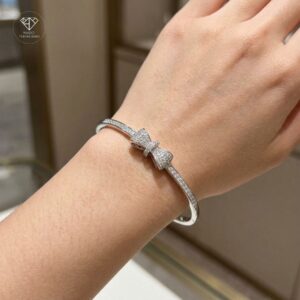 Brazalete Lazo Glam Plateado