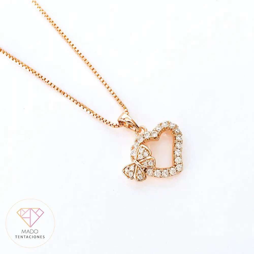 Collar Corazón Mariposa