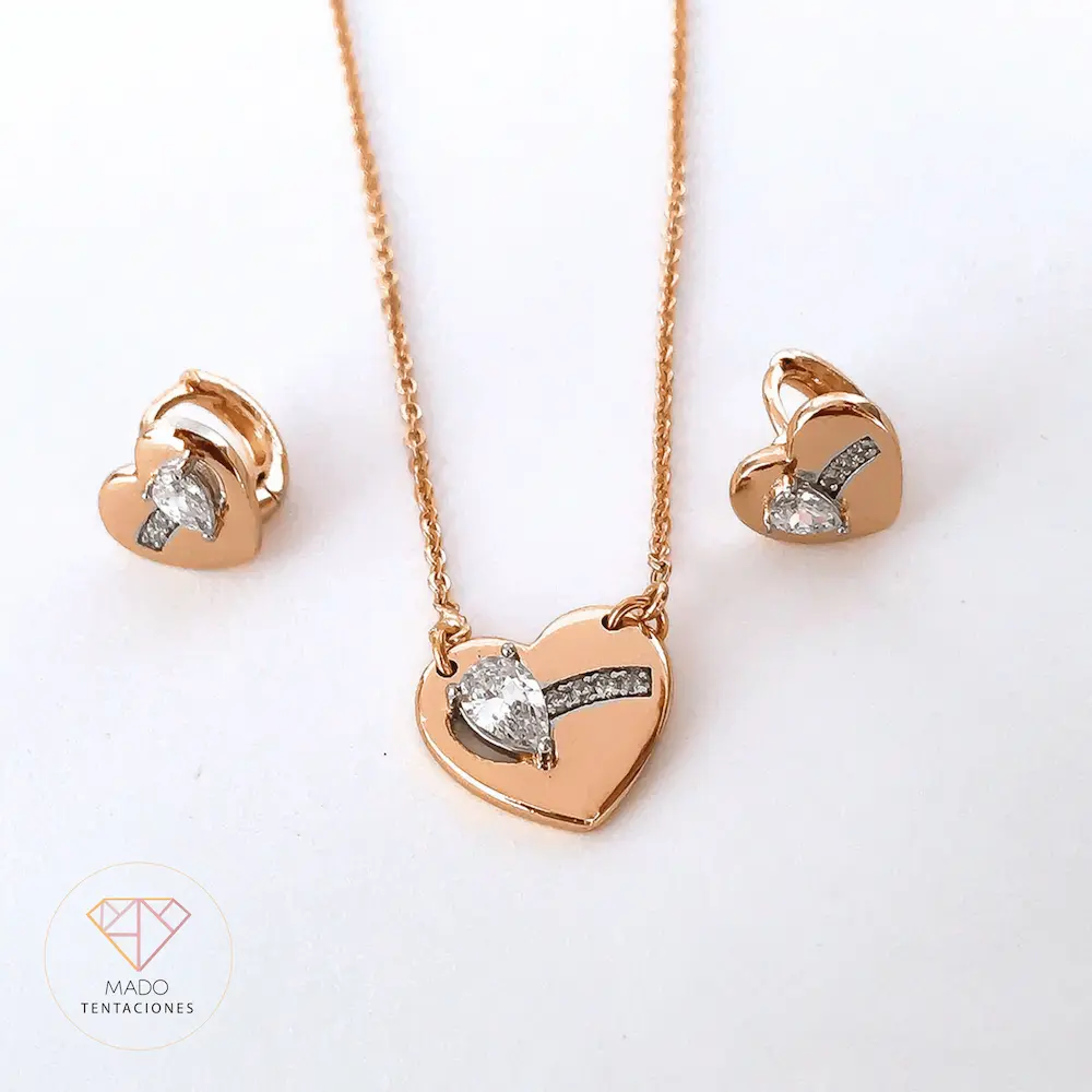 Set Corazón Amour Dorado