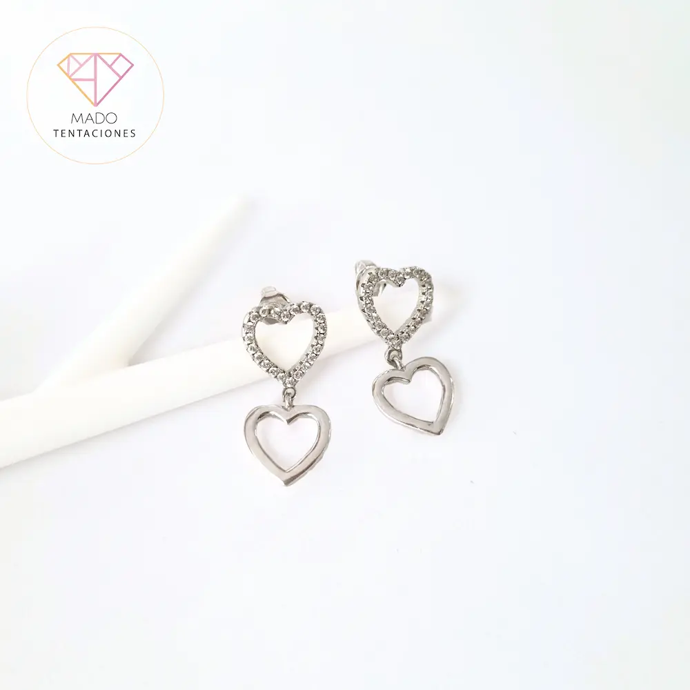 Aretes Doble Corazón