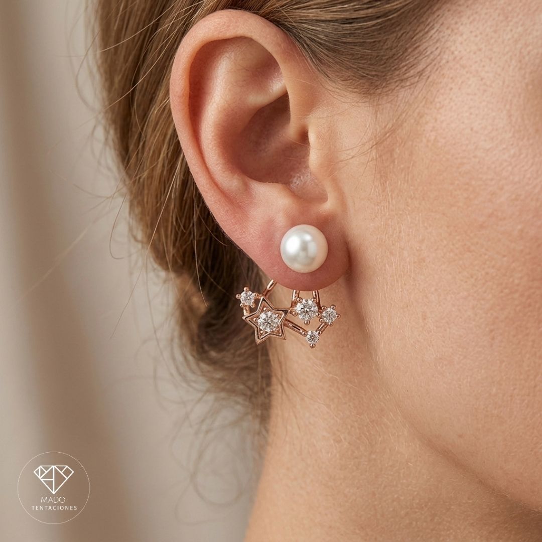Aretes Broquel Estrellas Ear Jacket