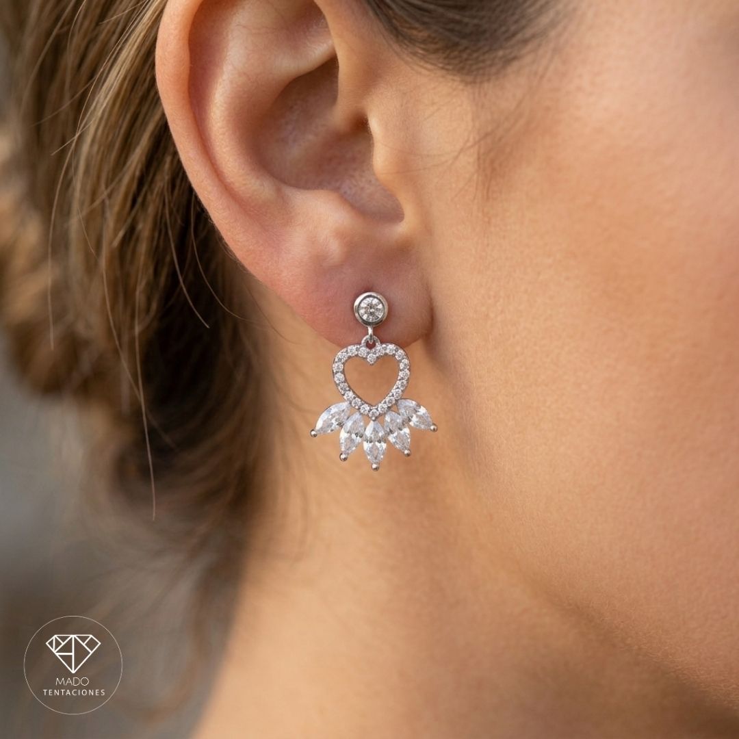 Aretes Broquel Corazón Majestic