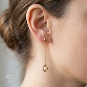 Aretes Broquel Cadena Perla