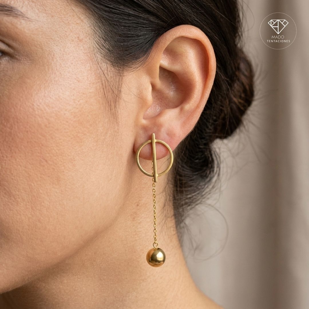 Aretes Broquel Círculo Péndulo