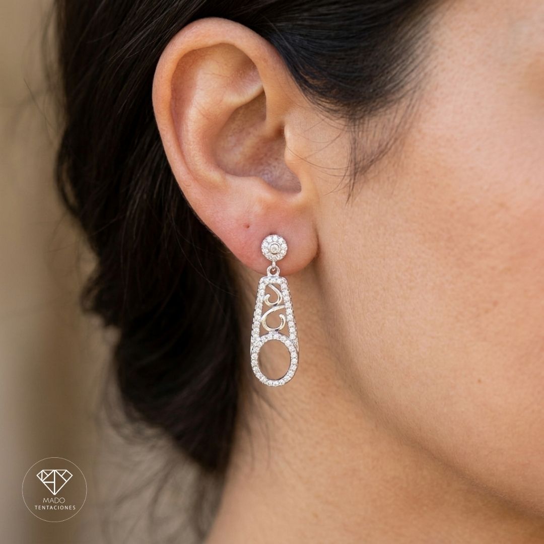 Aretes Broquel Gota Filigrana