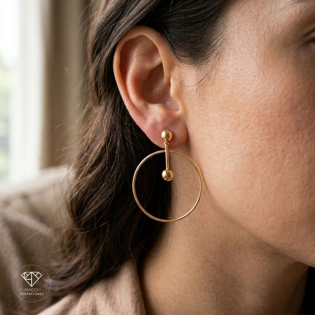 Aretes Broquel Órbita Minimalista