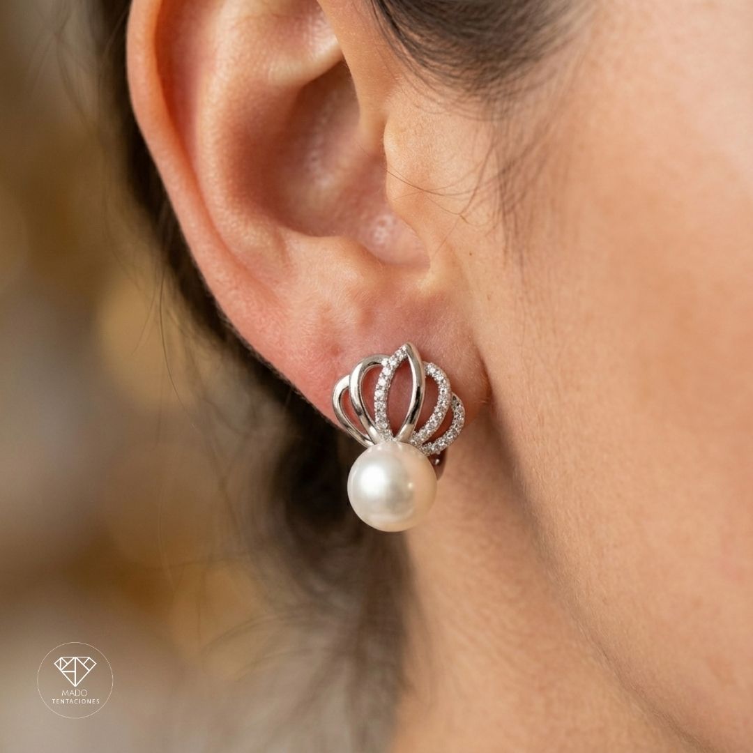 Aretes Sistema Corona Perlée