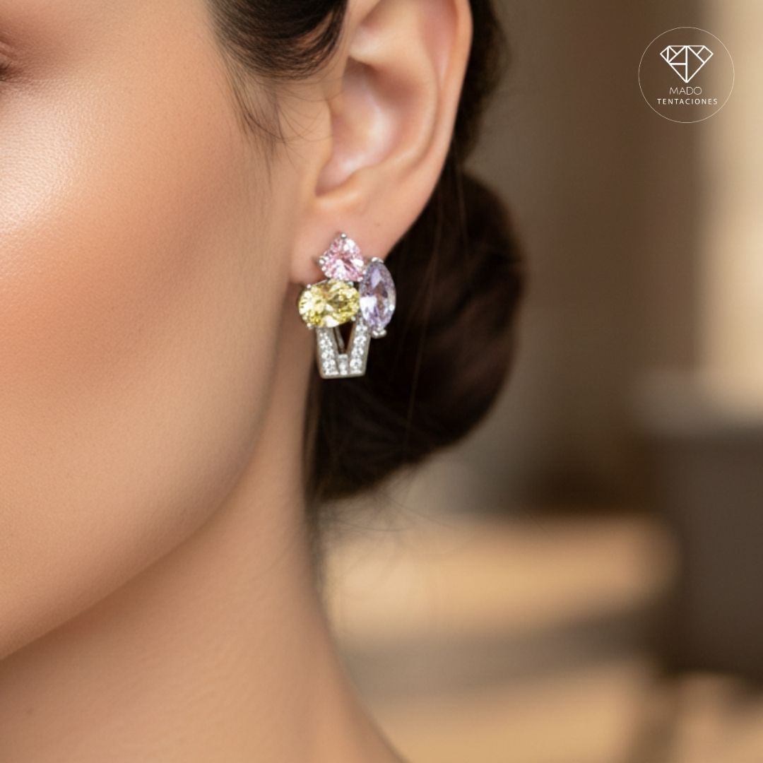 Aretes Sistema Bouquet Pastel