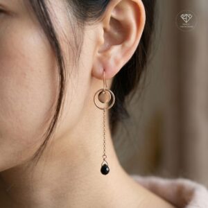 Aretes Largos Círculos Ébano