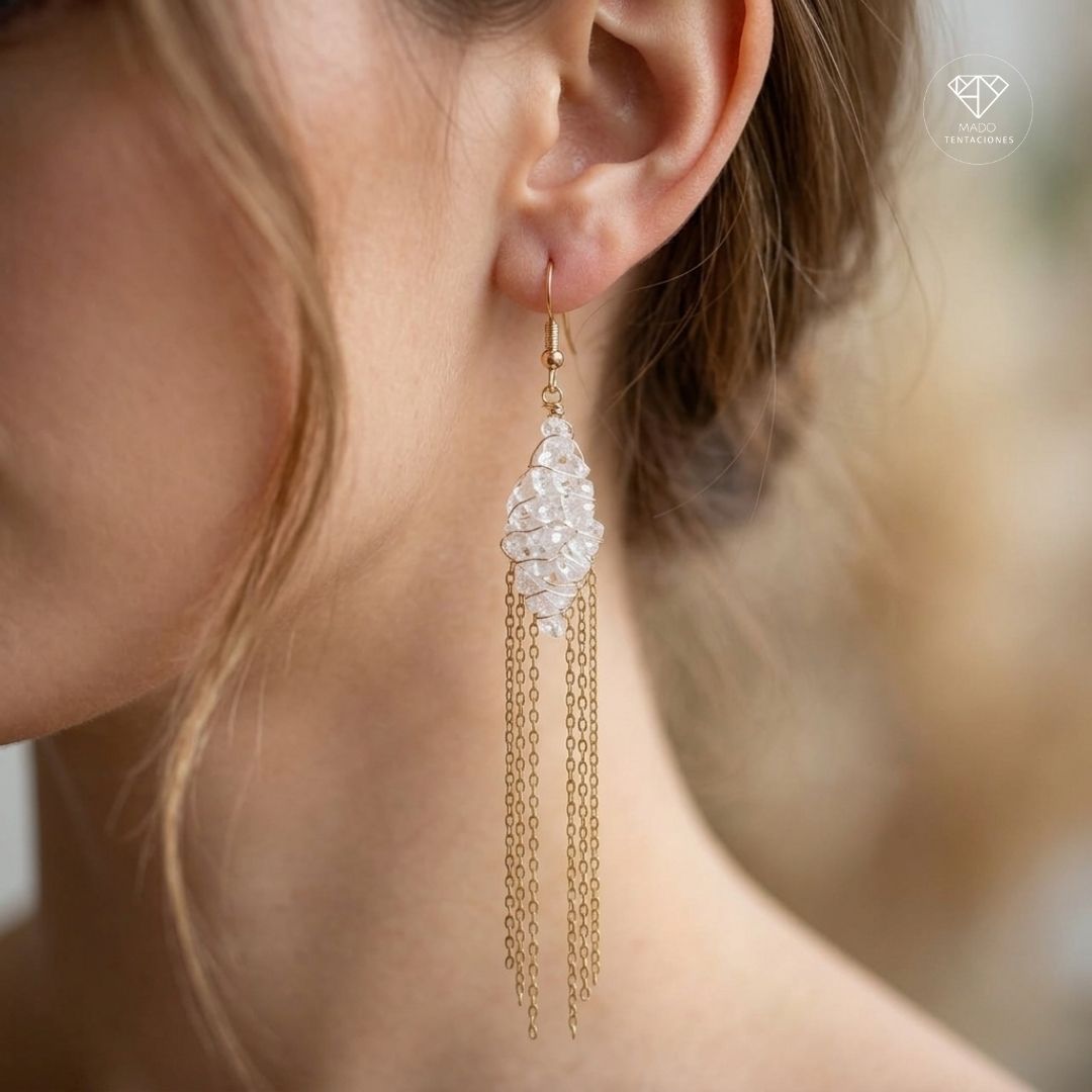 Aretes Largos Cascada Cristal