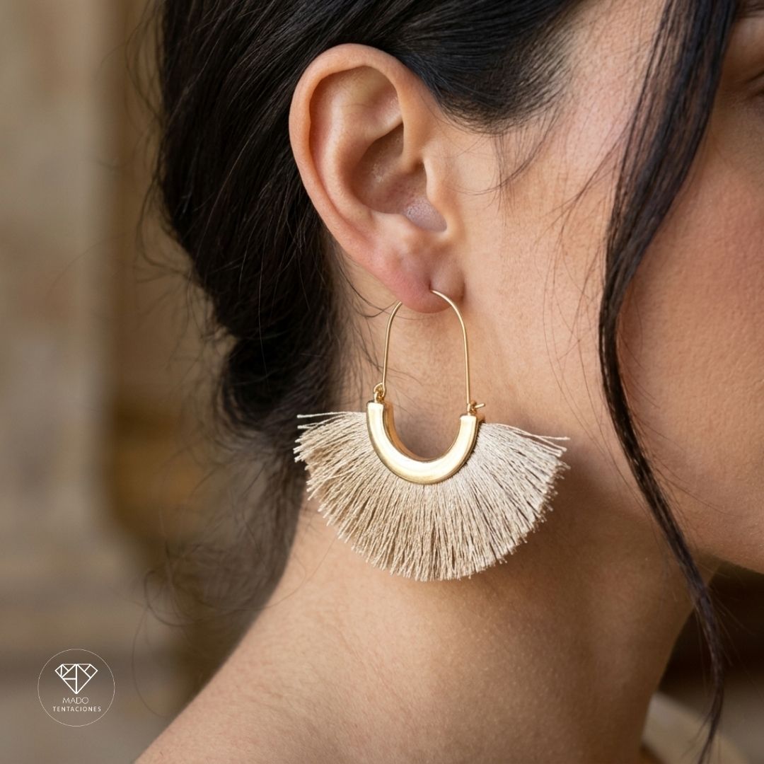 Aretes Abanico Boho Nude