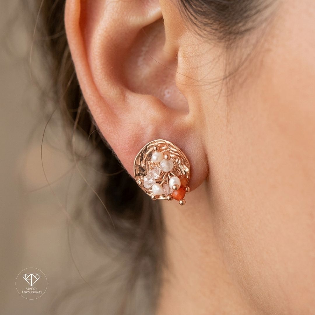Broqueles Orgánicos Perlas Coral