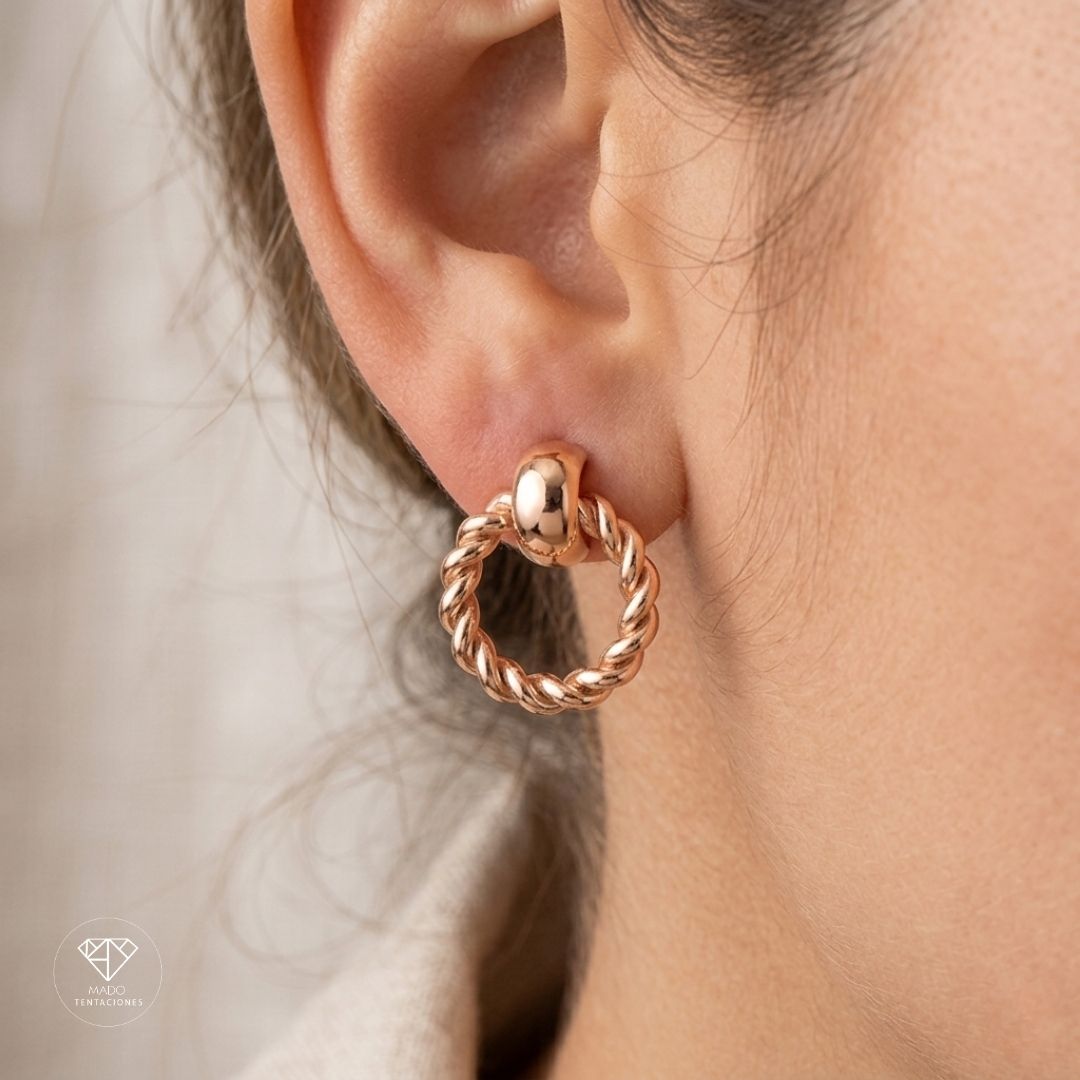 Aretes Argolla Torzal