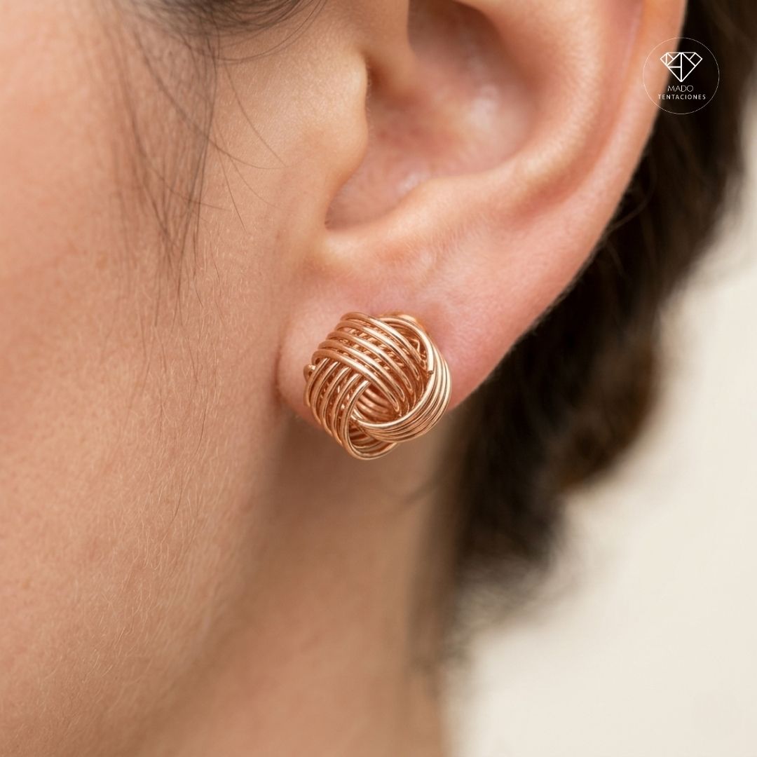 Broqueles Botón Nido Spiral