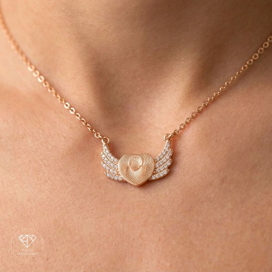 Collar Corazón Alas de Ángel
