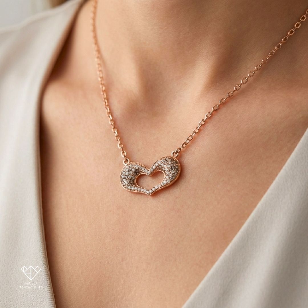 Collar Corazón Pavé Brillante