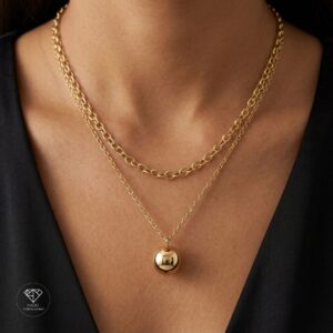 Collar Doble Esfera Minimalista