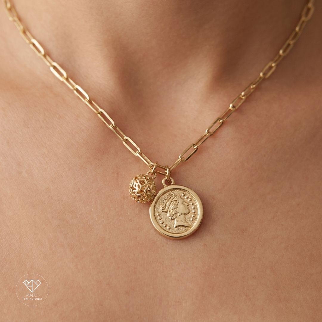 Collar Moneda Y Esfera