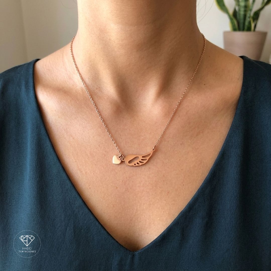 Collar Ala Y Corazón