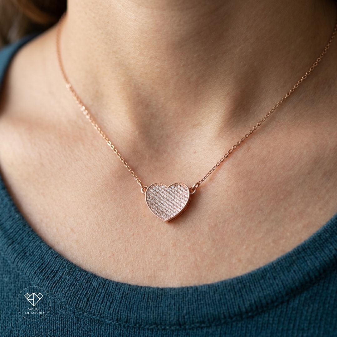 Collar Corazón Pavé Rosé