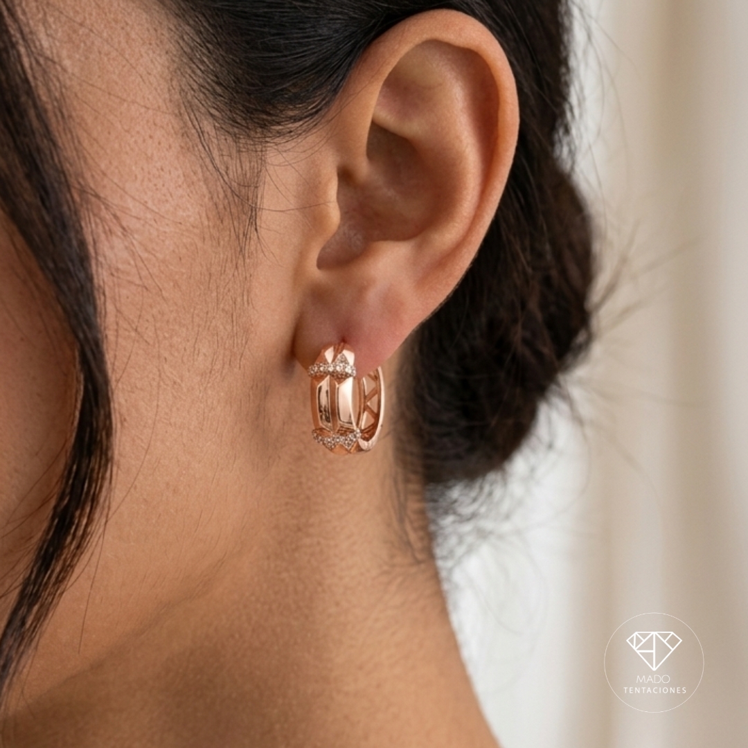 Aretes Argollas Rosé