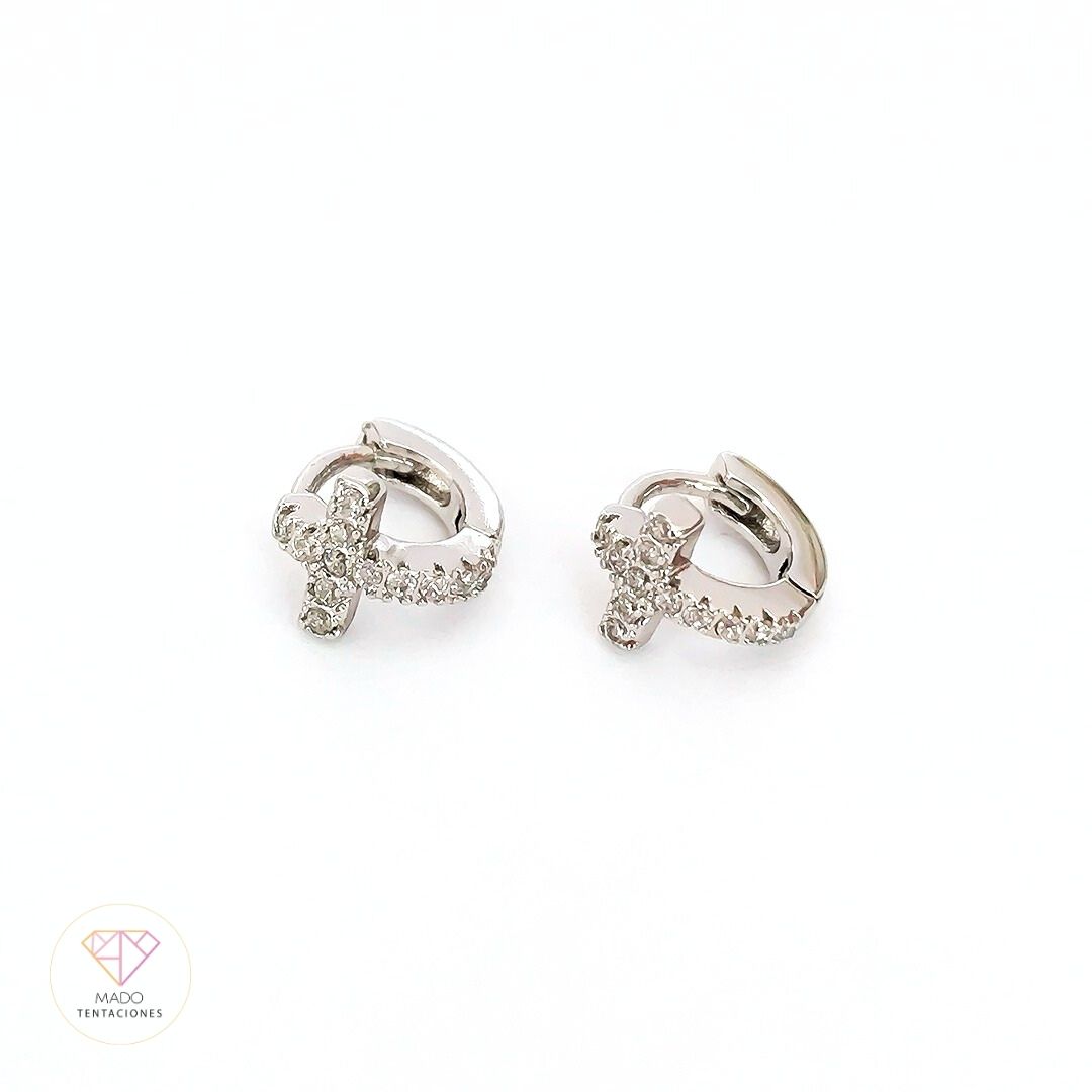 Aretes Huggie Mini Cruces