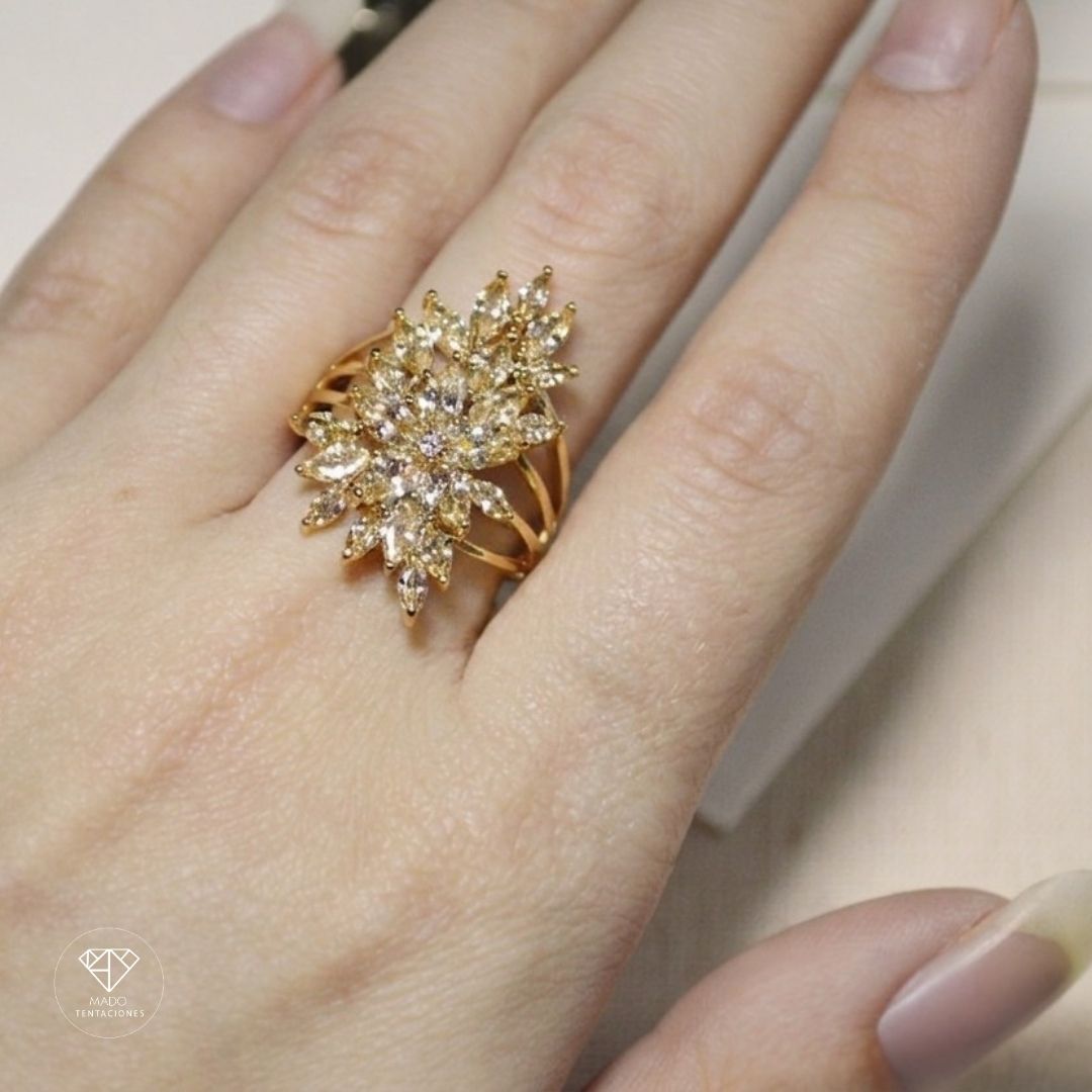 Anillo Orquídea Champán