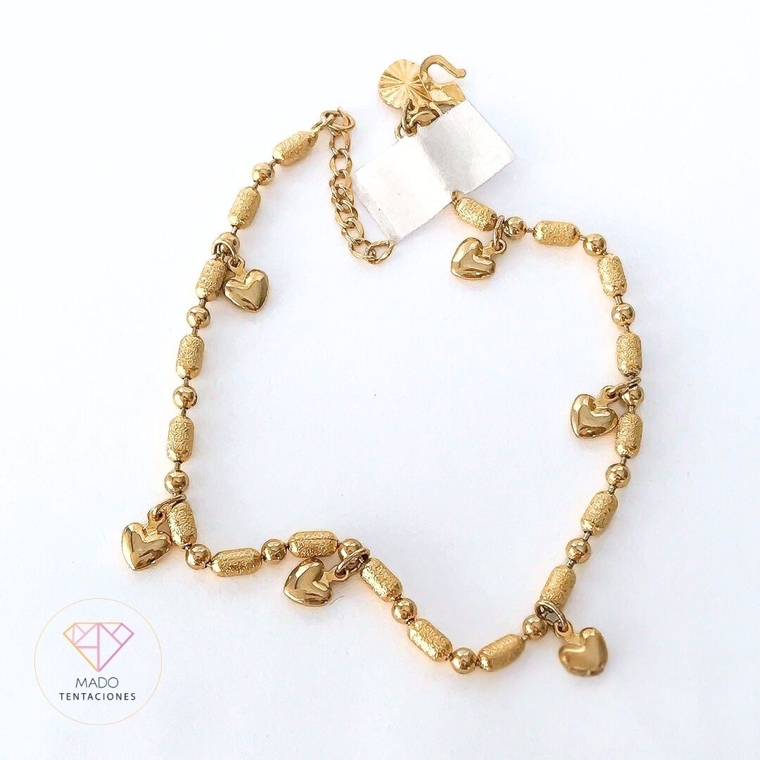 Tobillera Corazones y Balines