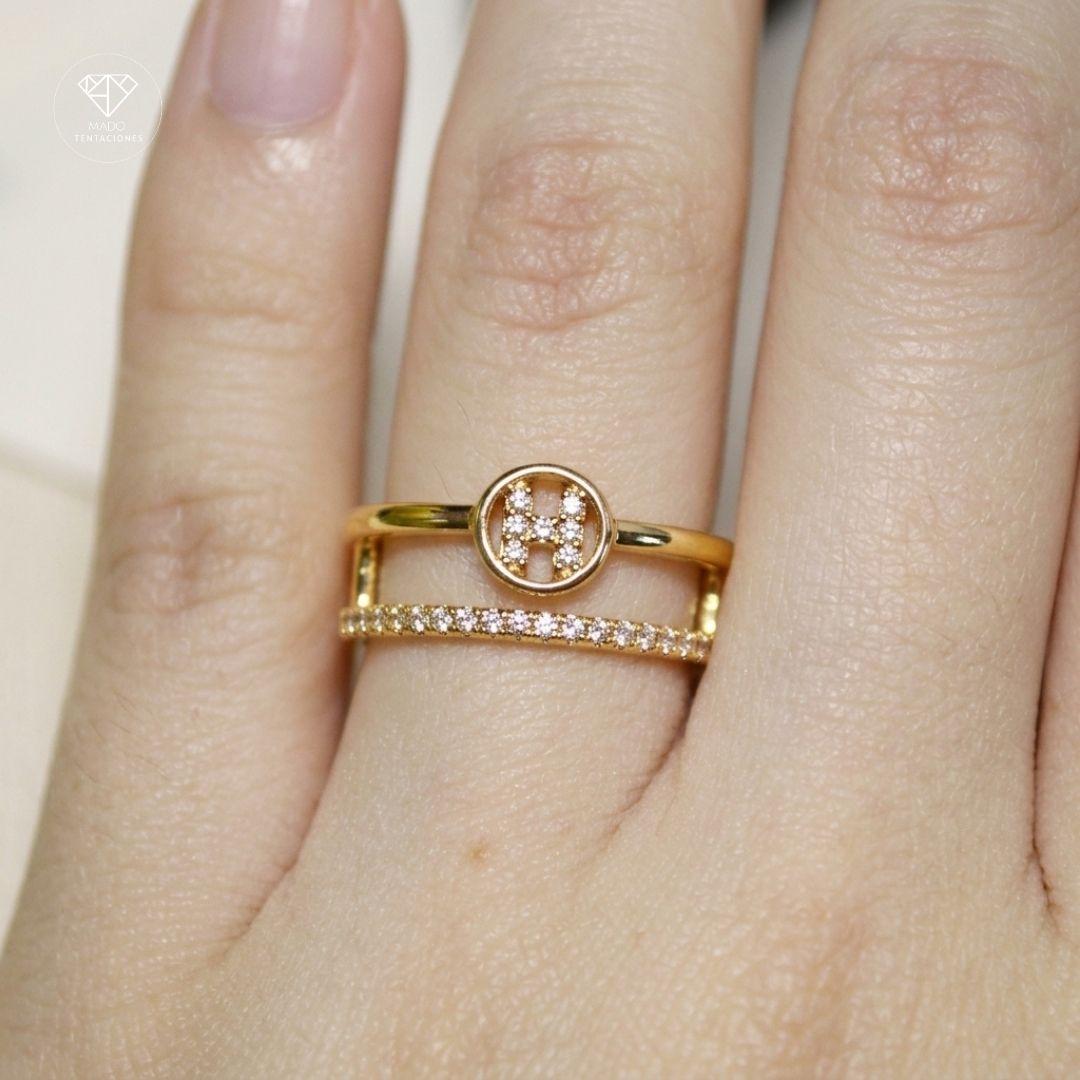 Anillo Doble Banda Inicial H
