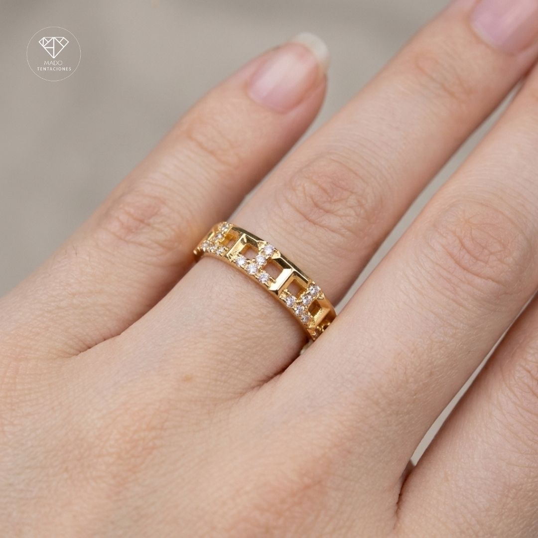Anillo Churumbela Escalera Pavé