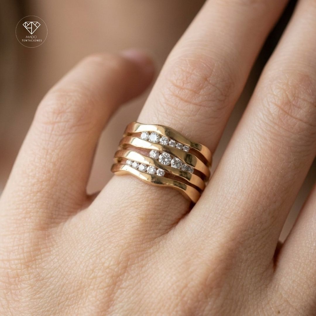 Anillo Bandas Onduladas